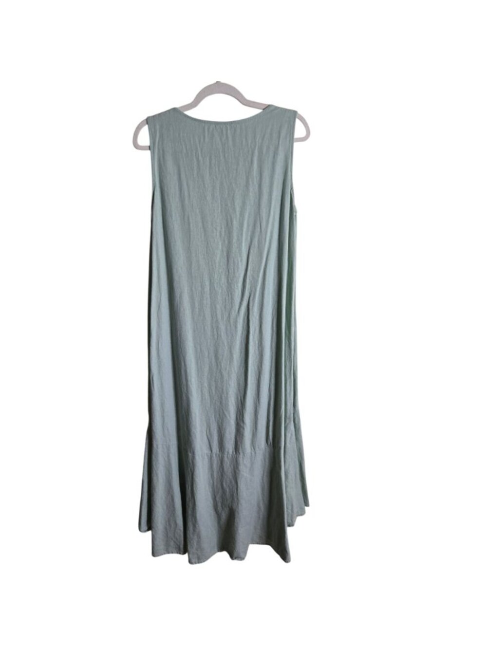 Cynthia Rowley Pale Green Linen Blend Sleeveless High Low Hem Midi Dress Size M - Picture 3 of 5